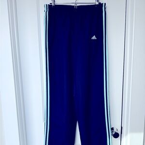 NEW Adidas Classic Track Pants Blue Teal Stripes